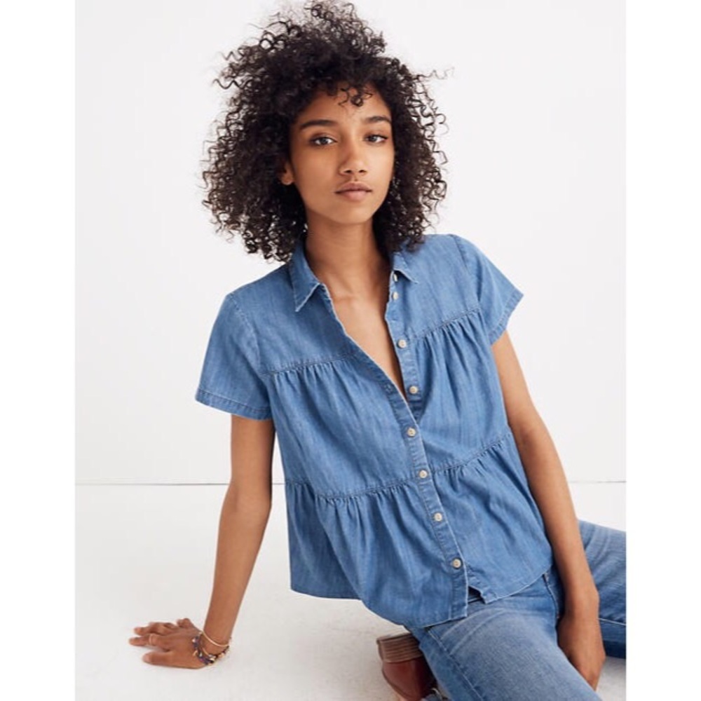 Madewell Denim Seamed Button Down Shirt